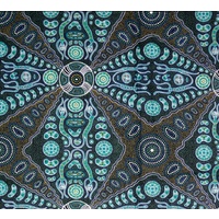 Spirit People 2 (Green) - Aboriginal design Fabric