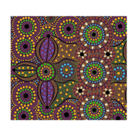 Spirit Place (Burgundy) - Aboriginal design Fabric