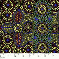 Spirit Place (Black) - Aboriginal design Fabric