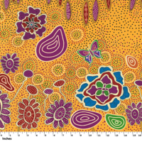 Summertime Rainforest (Yellow) - [SCRAP 1.8M]Aboriginal design Fabric