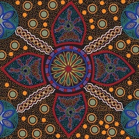 Stella (Black) - Aboriginal design Fabric