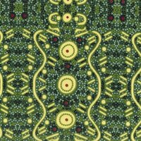 Water Dreaming (Green) - Aboriginal design Fabric