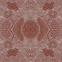 Waterholes (Brown) - Aboriginal design Fabric