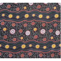 Wild Beans (Black) - Aboriginal design Fabric