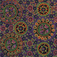 Wild Desert Flowers (Purple) - Aboriginal design Fabric