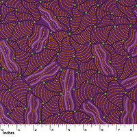 Wild Flowers Dreaming 2 (Purple)[SCRAP1M] - Aboriginal design Fabric