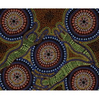 Winter Spirits (Brown) - Aboriginal design Fabric