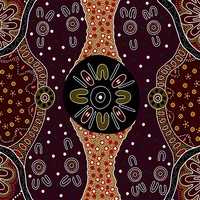 Women's Business (Charcol) - Aboriginal Design Fabric
