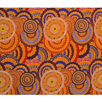 Women's Body Dreaming (Mustard) [SCRAP0.65]- Aboriginal design Fabric