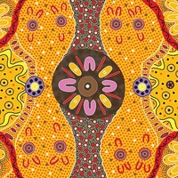 Women's Business (Gold) - Aboriginal Design Fabric
