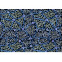 Women&#39;s Body Painting (Blue) - Aboriginal design Fabric