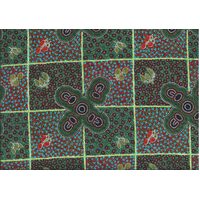 Women Gather Bush Tucker (Red) - Aboriginal design Fabric