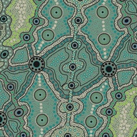 Yalke [Green]  - Aboriginal design Fabric