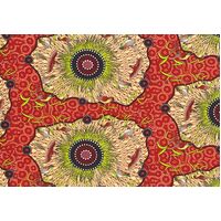 Yeerung (Red) - Aboriginal design Fabric