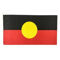 Aboriginal SOUVENIR Flag with LOOPS (1500 x 750) - Screen-Printed Knitted Polyester