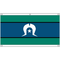 Torres Strait Islander SOUVENIR Flag with EYELETS (1500 x 750) - Screen-Printed Knitted Polyester