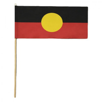 Aboriginal Flag - Recycled PLASTIC Handwavers (260mm x 130mm) (Pks 25)