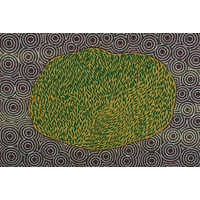 Original Artwork Stretched Canvas - Gidgee Leaves in Waterhole (1.5m x 1m)