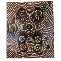 Original Aboriginal Art Painting Stretched Canvas (25cmx30cm) - Creation on Country