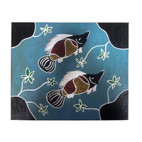 Original Aboriginal Art Painting Stretched Canvas (25cmx30cm) - Murray Cod (Gayu)