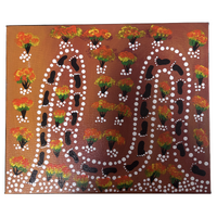 Original Aboriginal Art Painting Stretched Canvas (25cmx30cm) - Walking Trail for Mindfulness