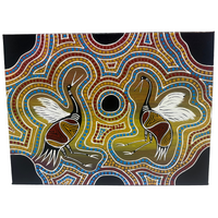 Original Aboriginal Art Painting Stretched Canvas (30x40) - Dancing Brolgas Creation