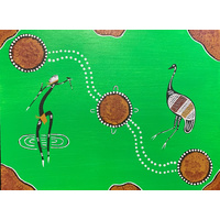 Original Aboriginal Art Stretched Canvas (40cm x 30cm) - Emu Totem