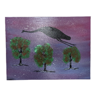 Original Aboriginal Art Stretched Canvas (40cm x 30cm) - Emu in the Sky