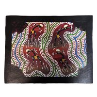 Unstretched Handpainted Aboriginal Art Canvas (27cm x 35cm) - Dancing on Country