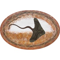 David Miller Aboriginal Art/Painting Stretched Oval Canvas (80cm x 55cm) - Stingray