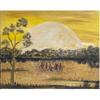 David Miller Aboriginal Art Stretched Canvas (76cm x 60cm) - Corroboree on Country