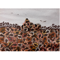 David Miller Aboriginal Art/Painting Stretched Canvas (80cm x 60cm) - Hidden Caves on Country - Ochre Series