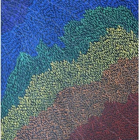 Many Colours of Country - Original Aboriginal Art Stretched Canvas (90cm x 90cm)