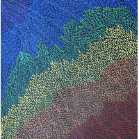 Many Colours of Country - Original Aboriginal Art Stretched Canvas (90cm x 90cm)