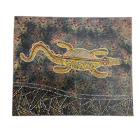 David Miller Aboriginal Art/Painting Stretched Canvas (60cm x 50cm) - Crocodile