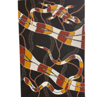 David Miller Aboriginal Art Stretched Canvas (60cm x 90cm) - Night Tracks (1)