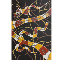 David Miller Aboriginal Art Stretched Canvas (66cm x 96cm) - Night Tracks (2)