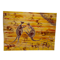 David Miller Aboriginal Art Stretched Canvas (100cm x 75cm) - Fighting Kangaroos