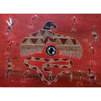 Original Aboriginal Art Stretched Canvas (90cm x 60cm) - Totems of Country