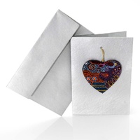 Better World Aboriginal Art Heart Decoration Card [Silver] - Seven Sisters