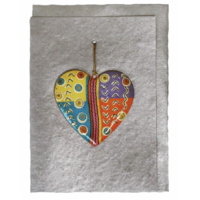 Better World Aboriginal Art Heart Decoration Card - Mina Mina Jukurrpa