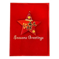 Better World Aboriginal Art Christmas Decoration Card - Bush Tomato Dreaming