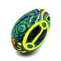 Ngarrindjeri Country Dreaming BOXED Handmade Decorative Lacquered Egg &amp; Stand - Better World Aboriginal Art 