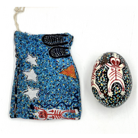 Better World Aboriginal Art Handmade Decorative Lacquered Egg &amp; Stand + Giftbag - Milky Way Dreaming