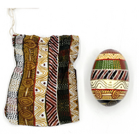 Better World Aboriginal Art Handmade Decorative Lacquered Egg &amp; Stand + Giftbag - Jilamara