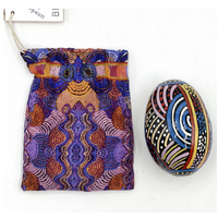 Better World Aboriginal Art Handmade Decorative Lacquered Egg &amp; Stand + Giftbag - Mulga Country