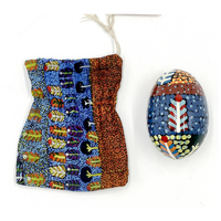 Better World Aboriginal Art Handmade Decorative Lacquered Egg &amp; Stand + Giftbag - Bush Medicine Plants