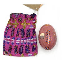Better World Aboriginal Art Handmade Decorative Lacquered Egg &amp; Stand + Giftbag - Medicine Plants