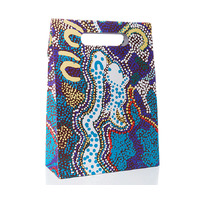 Papulankutja Aboriginal Art Paper Gift Bag (29cm) - the Two Magic Men