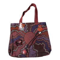 Yijan Aboriginal Art 3pce Canvas Bag Set - Fire N Water